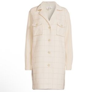 Splendid Rhea Plaid Coat in Stone Latte Plaid Women’s Medium